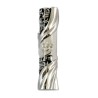 Nickel Plated Rounded Car Mezuzah %96 White with Jeru... | Car Mezuzah