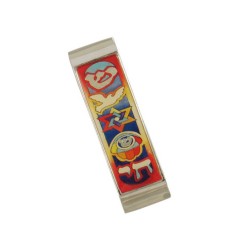 Car Mezuzah Colorful Judaica Motifs | Car Mezuzah