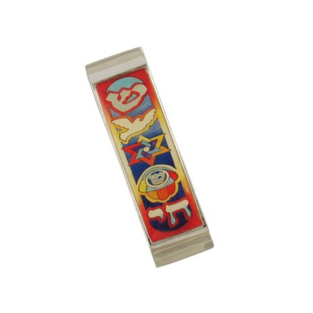Car Mezuzah Colorful Judaica Motifs | Car Mezuzah