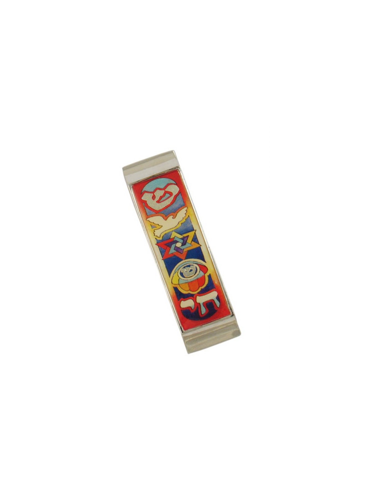 Car Mezuzah Colorful Judaica Motifs | Car Mezuzah