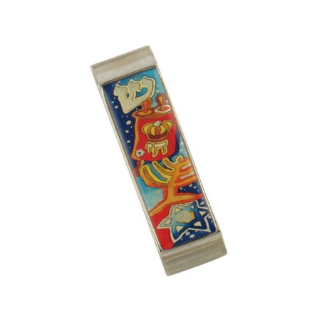 Car Mezuzah Colorful Judaica Symbols | Car Mezuzah