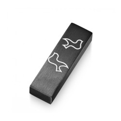 Adi Sidler Brushed Aluminum Car Mezuzah Peace Doves B... | Car Mezuzah