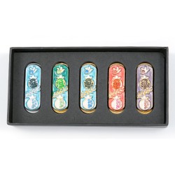 Set of Five Car Mezuzahs in Gift Box Pomegranate Design | Car Mezuzah