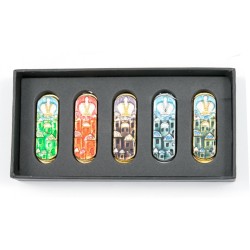 Set of Five Car Mezuzahs in Gift Box Jerusalem and Cr... | Car Mezuzah