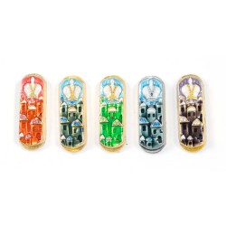 Set of Five Car Mezuzahs in Gift Box Jerusalem and Cr... | Car Mezuzah