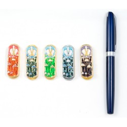 Set of Five Car Mezuzahs in Gift Box Jerusalem and Cr... | Car Mezuzah
