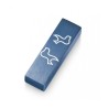 Adi Sidler Brushed Aluminum Car Mezuzah Peace Doves Blue | Car Mezuzah