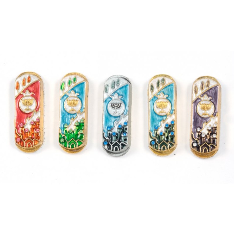 Set of Five Car Mezuzahs in Gift Box Jerusalem and Me... | Car Mezuzah