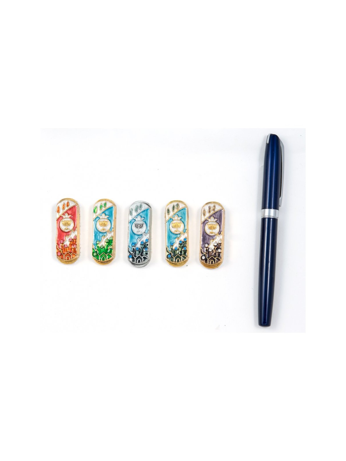 Set of Five Car Mezuzahs in Gift Box Jerusalem and Me... | Car Mezuzah