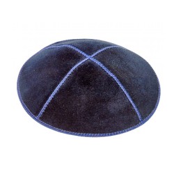 Kippa en daim bleu | Kippa en daim