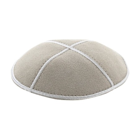 Kippa en daim blanc cassé | Kippa en daim
