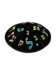 Kippa Alef Bet en daim noir | Kippa en daim