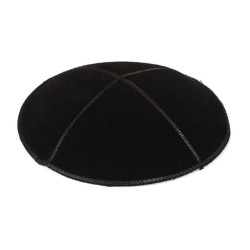 Black Suede Kippah with Black Trimming | Suede Kippah