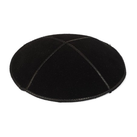 Black Suede Kippah with Black Trimming | Suede Kippah