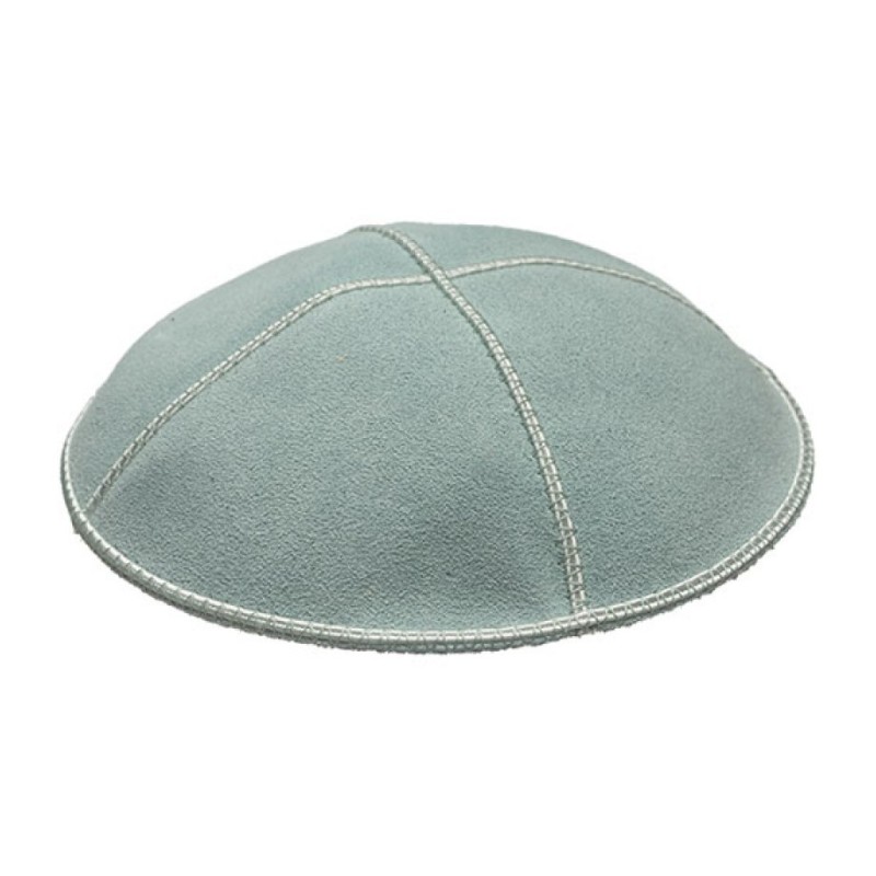 Light Blue Suede Kippah Four Panels | Suede Kippah