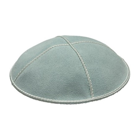 Light Blue Suede Kippah Four Panels | Suede Kippah