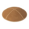 Light Brown Suede Kippah in Four Panels | Suede Kippah