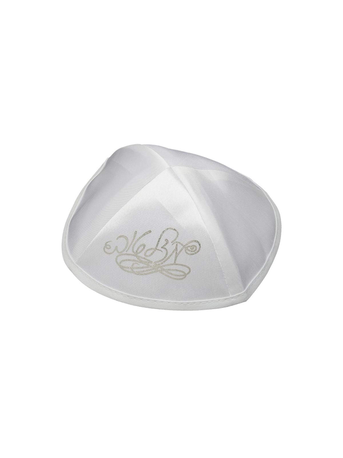 White Satin Kippah Mazal Tov | Satin Kippah