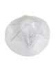 White Satin Kippah Silver Star of David Design | Satin Kippah