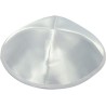 White Satin Kippah White Ribbon Around Base | Satin Kippah