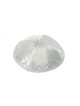 White Satin Kippah with Silver Diagonal Design | Satin Kippah