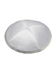 White Satin Four Panel Kippah with Silver Border Ribbon | Satin Kippah