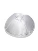 White Terylene Kippah with Star of David | Satin Kippah