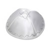 White Terylene Kippah with Star of David | Satin Kippah