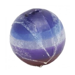 Bougie décorative ronde faite à la main bleu et... | Bougies Safed Décoratives