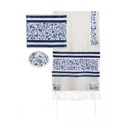 Yair Emanuel Embroidered Cotton Silk Tall... | Jewish Gift from Israel