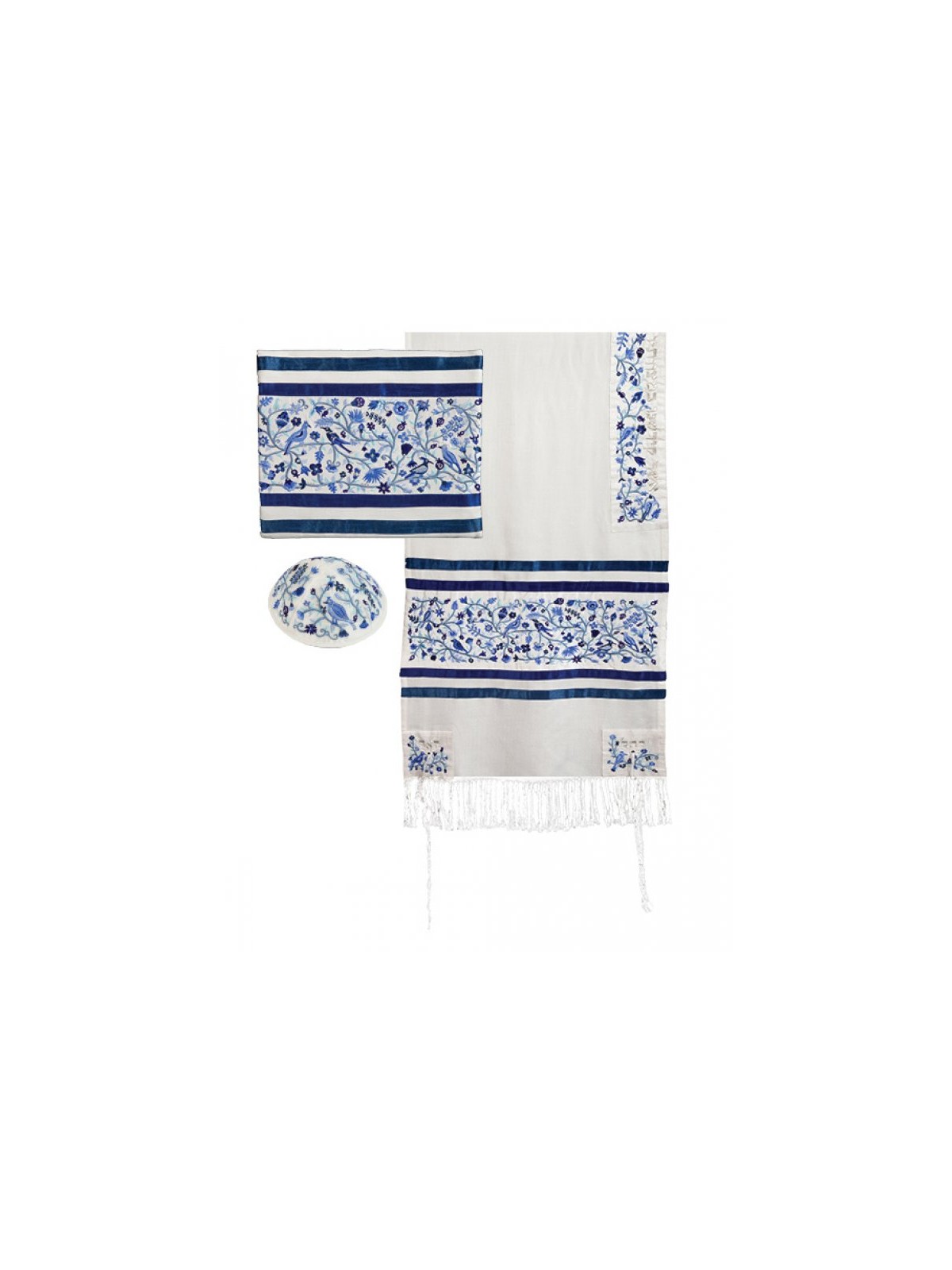 Yair Emanuel Embroidered Cotton Silk Tall... | Jewish Gift from Israel