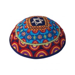 Yair Emanuel Embroidered Kippah Stars of... | Kippot & Hats by Emanuel