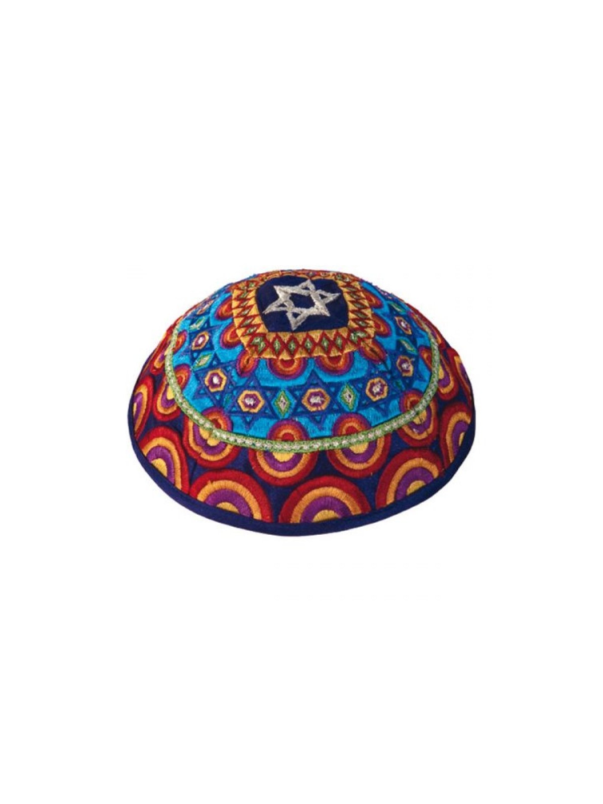 Yair Emanuel Embroidered Kippah Stars of... | Kippot & Hats by Emanuel