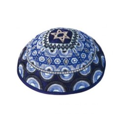 Yair Emanuel Embroidered Kippah Stars of... | Kippot & Hats by Emanuel