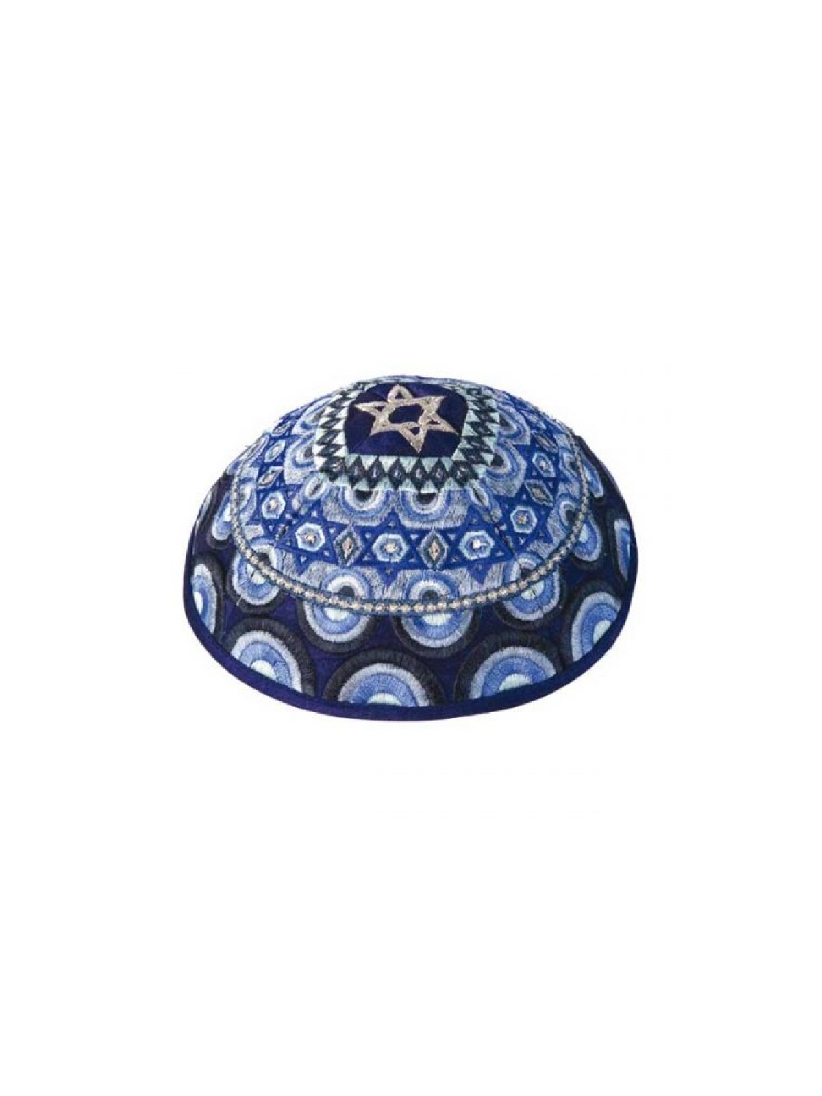 Yair Emanuel Embroidered Kippah Stars of... | Kippot & Hats by Emanuel