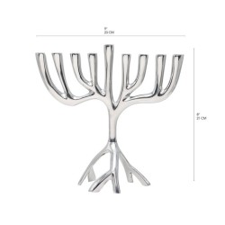 Yair Emanuel Tree of Life Aluminum Chanukah Meno... | Hanukkah Menorah