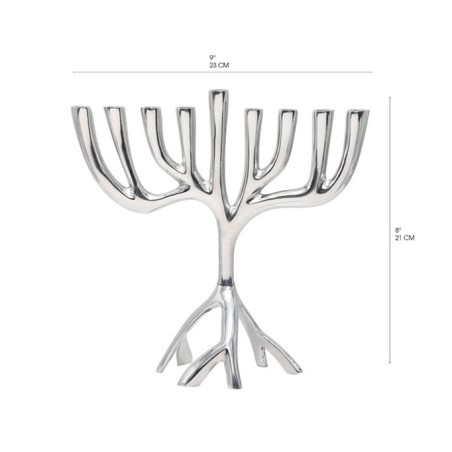 Yair Emanuel Tree of Life Aluminum Chanukah Meno... | Hanukkah Menorah