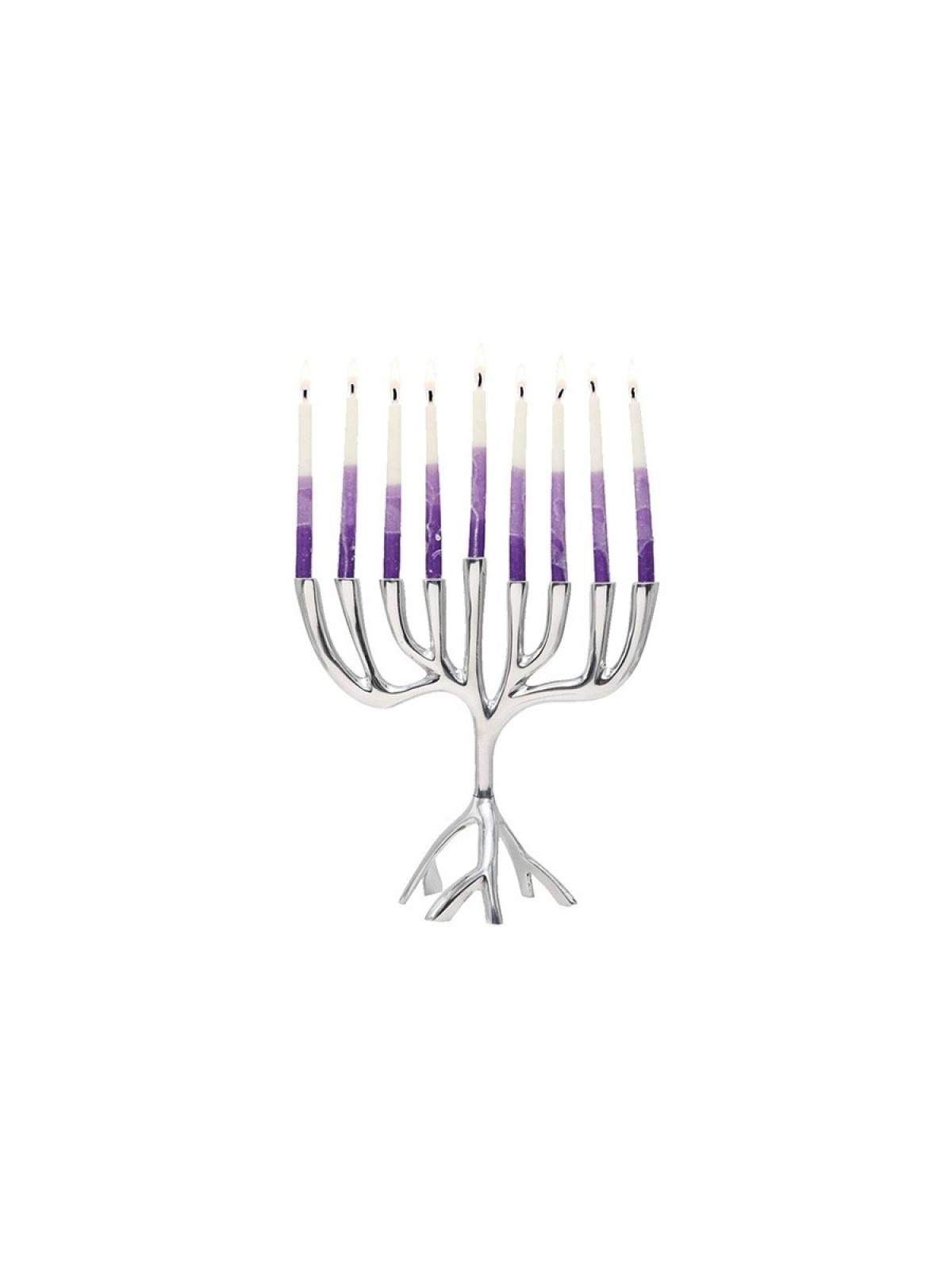 Yair Emanuel Tree of Life Aluminum Chanukah Meno... | Hanukkah Menorah