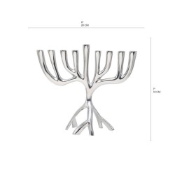 Yair Emanuel Tree of Life Aluminum Chanukah Meno... | Hanukkah Menorah