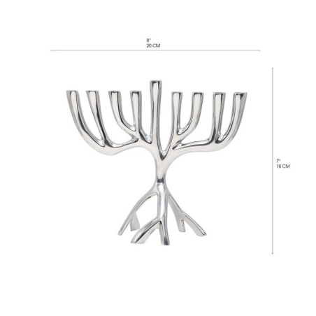 Yair Emanuel Tree of Life Aluminum Chanukah Meno... | Hanukkah Menorah