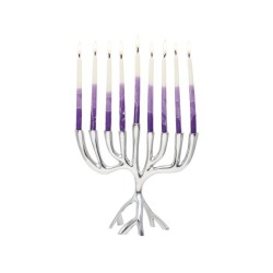 Yair Emanuel Tree of Life Aluminum Chanukah Meno... | Hanukkah Menorah