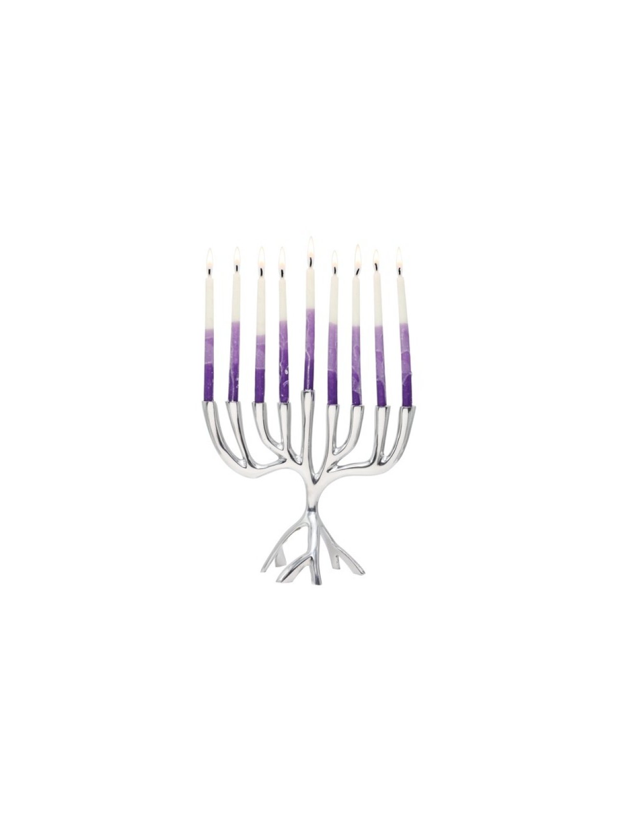 Yair Emanuel Tree of Life Aluminum Chanukah Meno... | Hanukkah Menorah