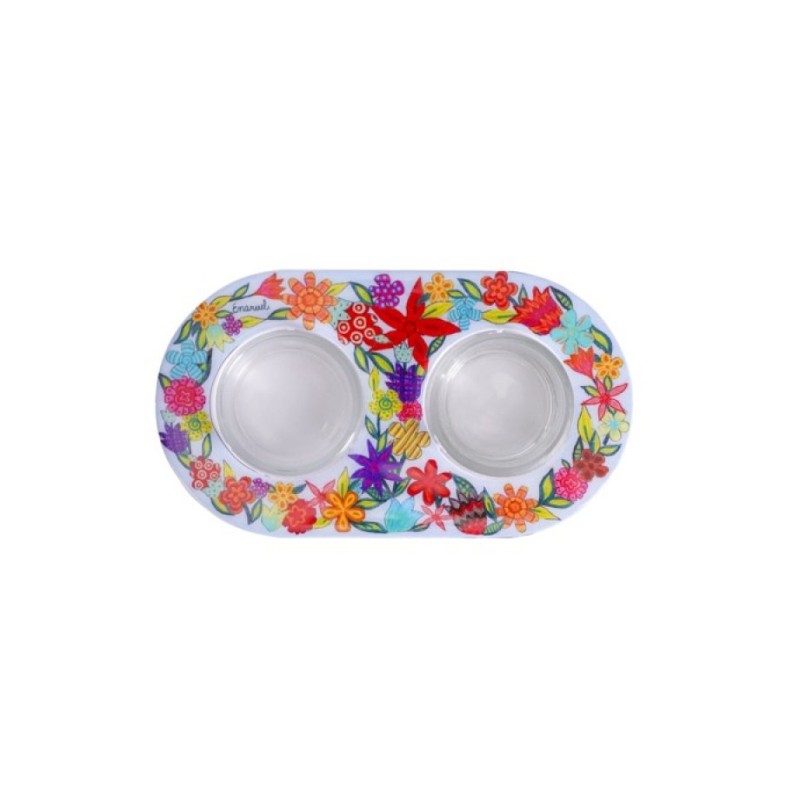 Yair Emanuel Metal and Glass Candle Holde... | Candlesticks by Emanuel