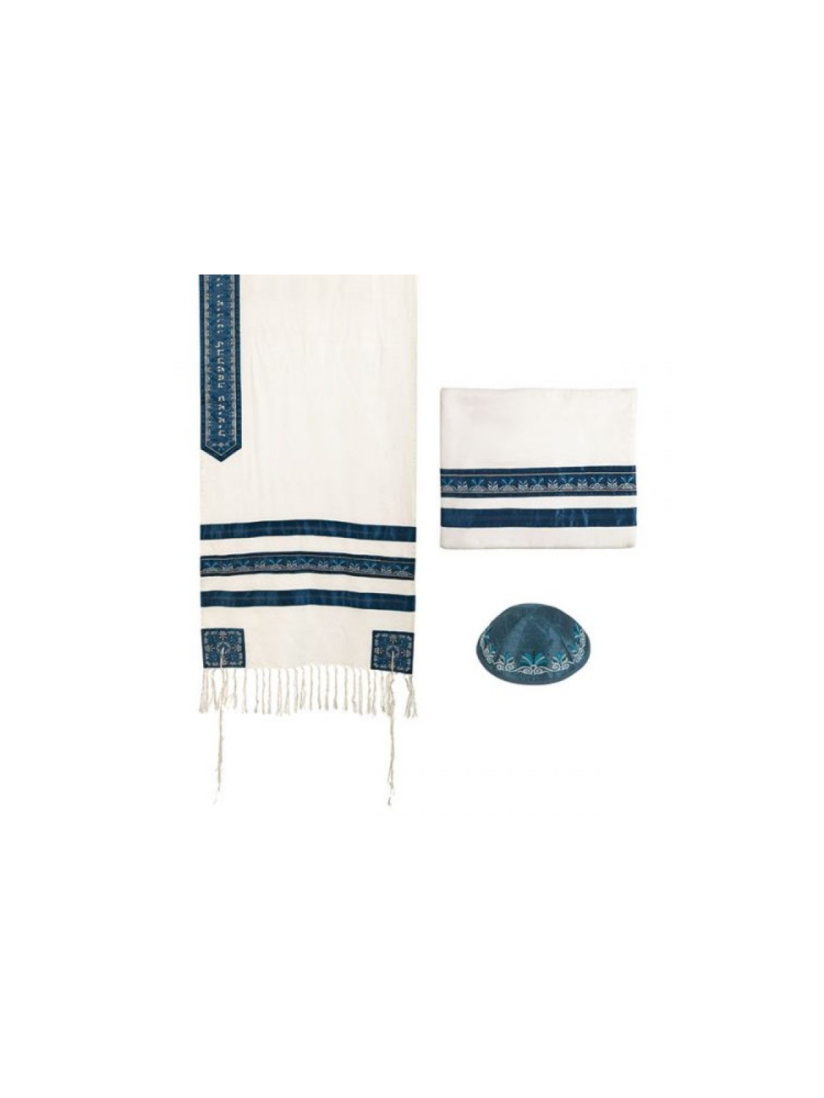 Yair Emanuel 3 Piece Tallit Set with Embr... | Jewish Gift from Israel