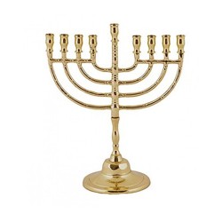 Yair Emanuel Brass Color Classic Hanukkah Menorah | Hanukkah Menorah