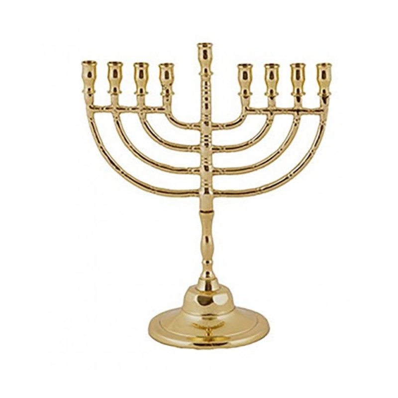 Yair Emanuel Brass Color Classic Hanukkah Menorah | Hanukkah Menorah