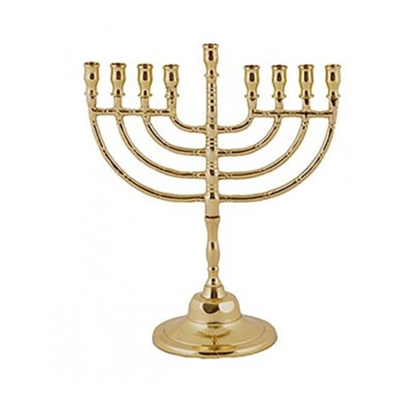 Yair Emanuel Brass Color Classic Hanukkah Menorah | Hanukkah Menorah