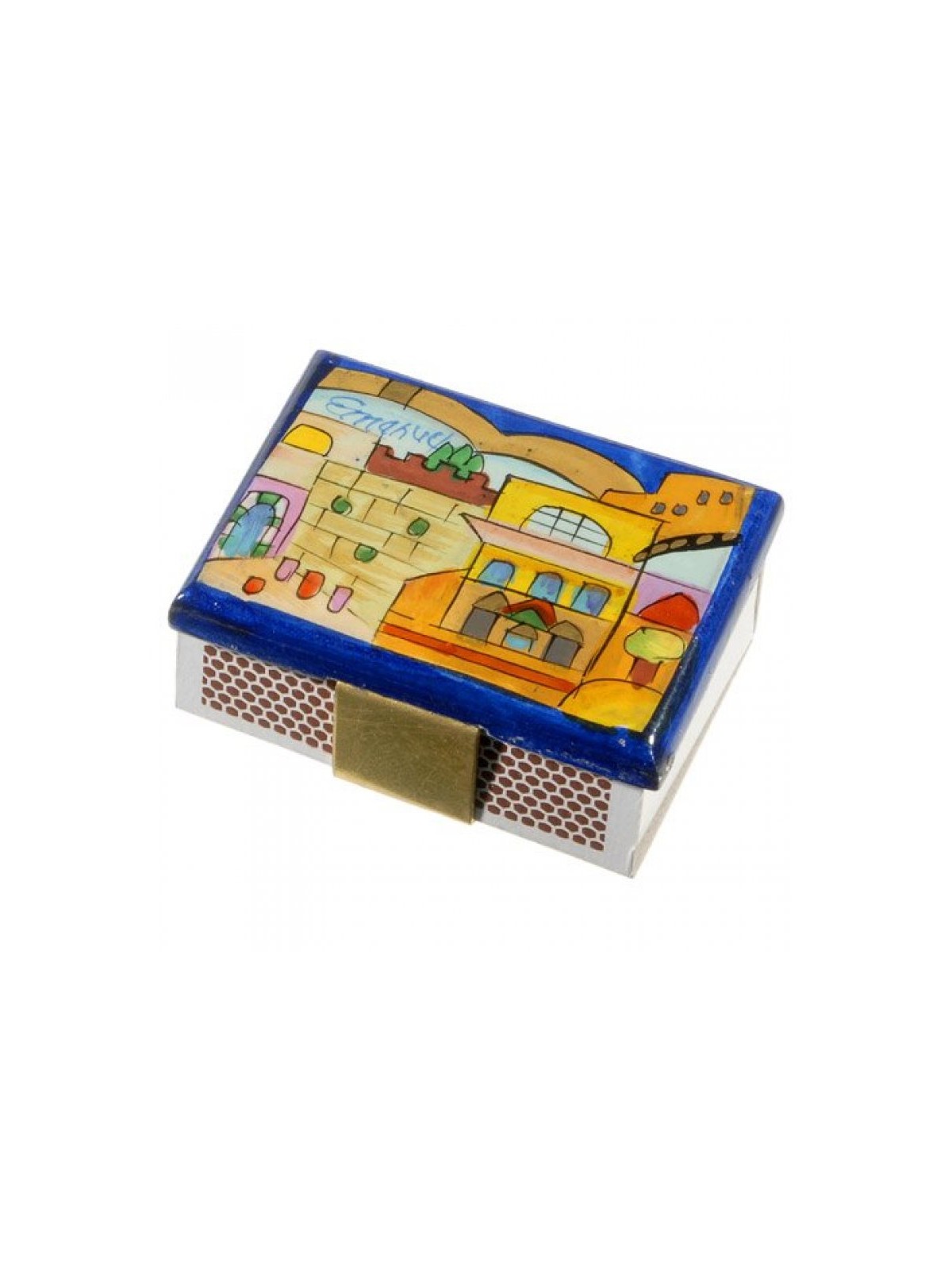 Yair Emanuel Painted Wood Matchbox Holder K... | Matchboxes by Emanuel