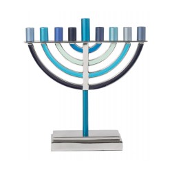 Yair Emanuel Classic Contemporary Aluminum Hanuk... | Hanukkah Menorah
