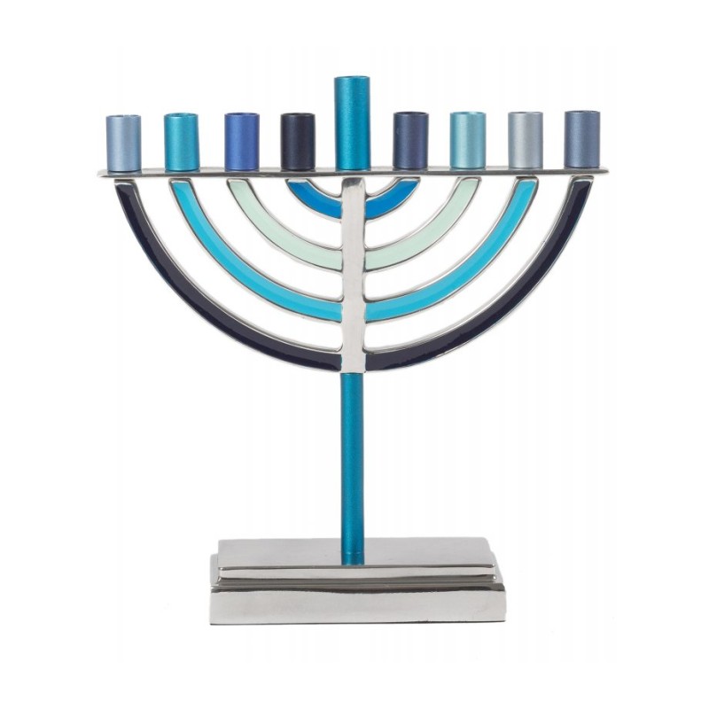 Yair Emanuel Classic Contemporary Aluminum Hanuk... | Hanukkah Menorah